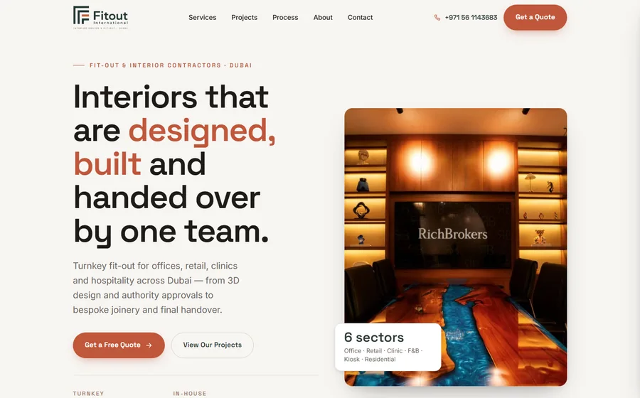 Fit Out International Technical Services website preview