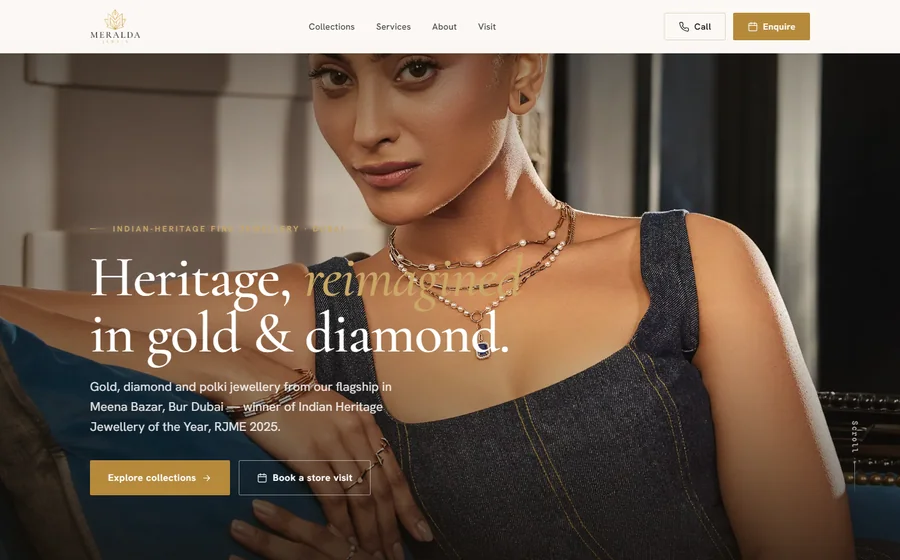 Meralda Jewels Jewellery website preview