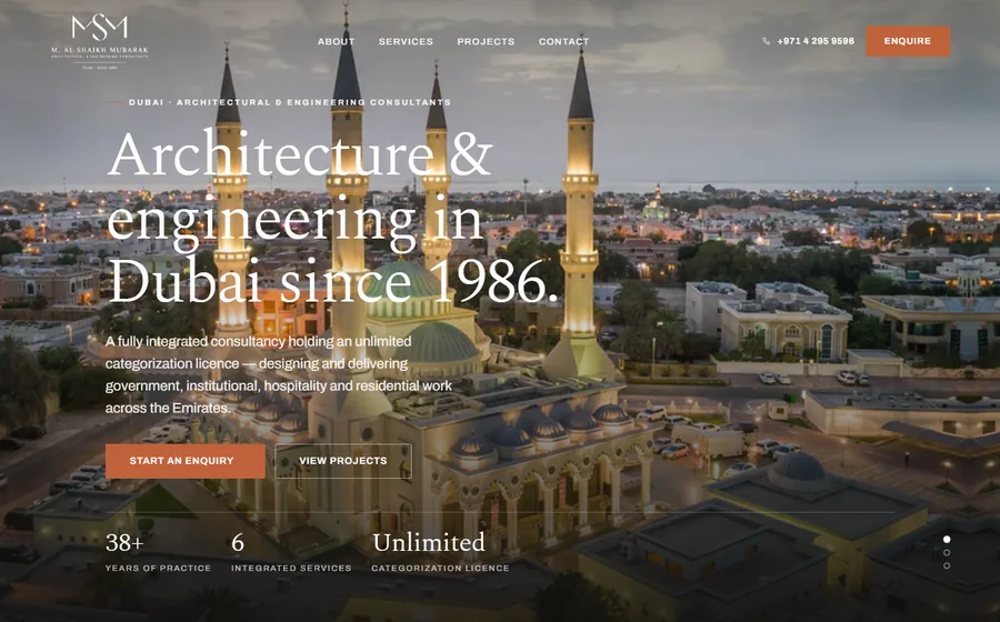 Al Shaikh Mubarak Architectural And Engineering website preview