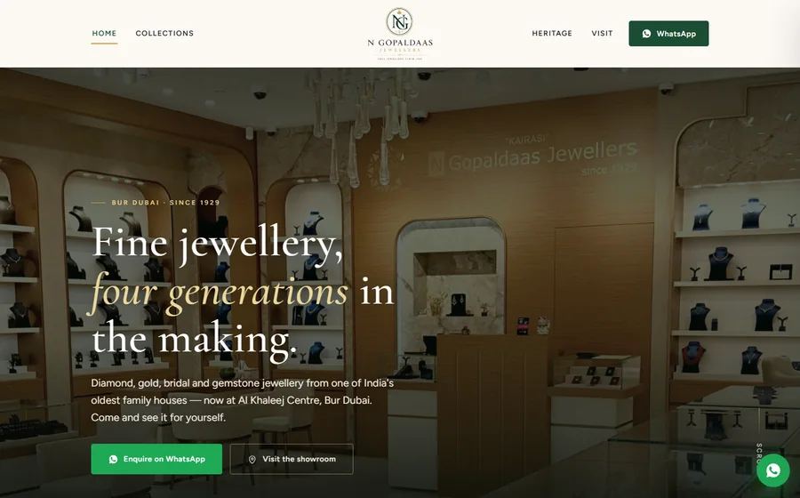 N Gopaldaas Jewellery website preview