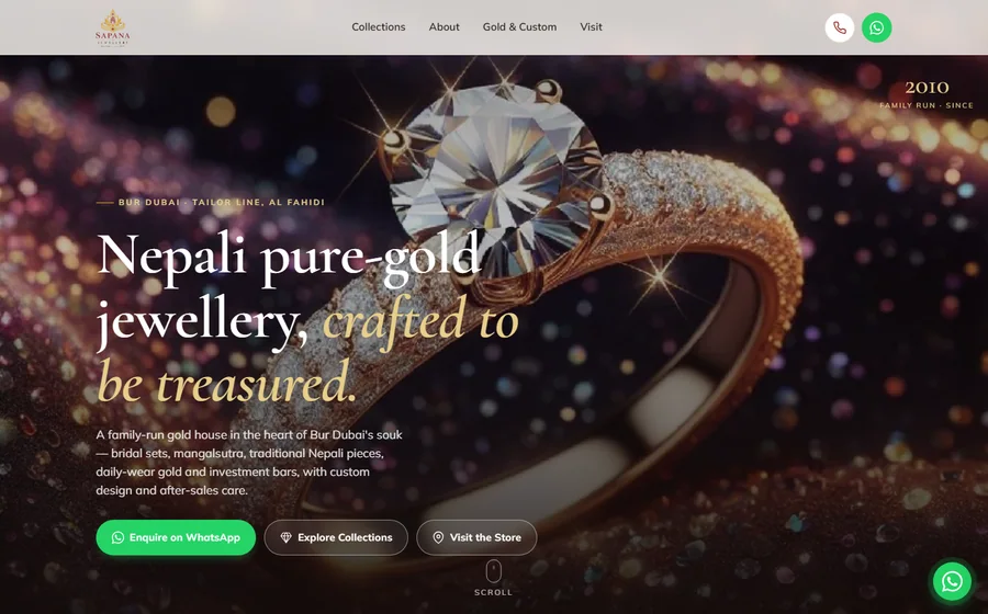 Sapana Jewellery website preview