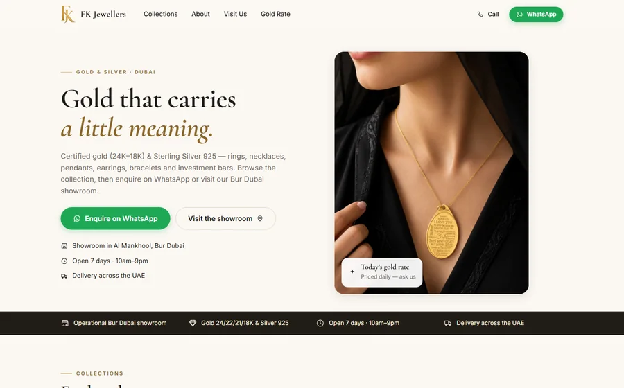 Fk Jewellery website preview