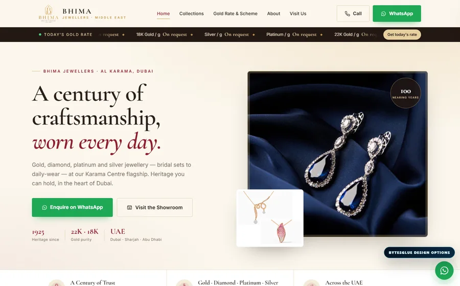 Bhima Middle East Jewellery website preview