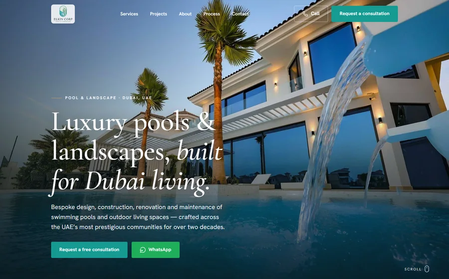 Elkin Corp Pool And Landscape website preview