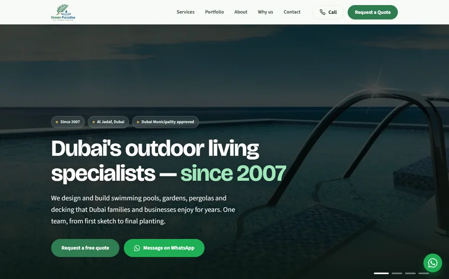 Green Paradise website preview