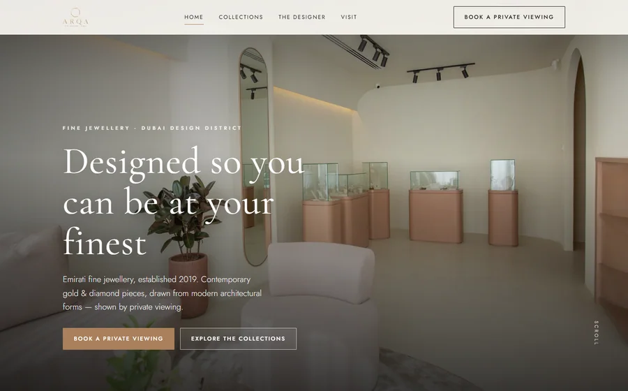 Arqa Jewellery website preview