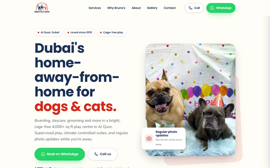 Bruno S Play Center website preview