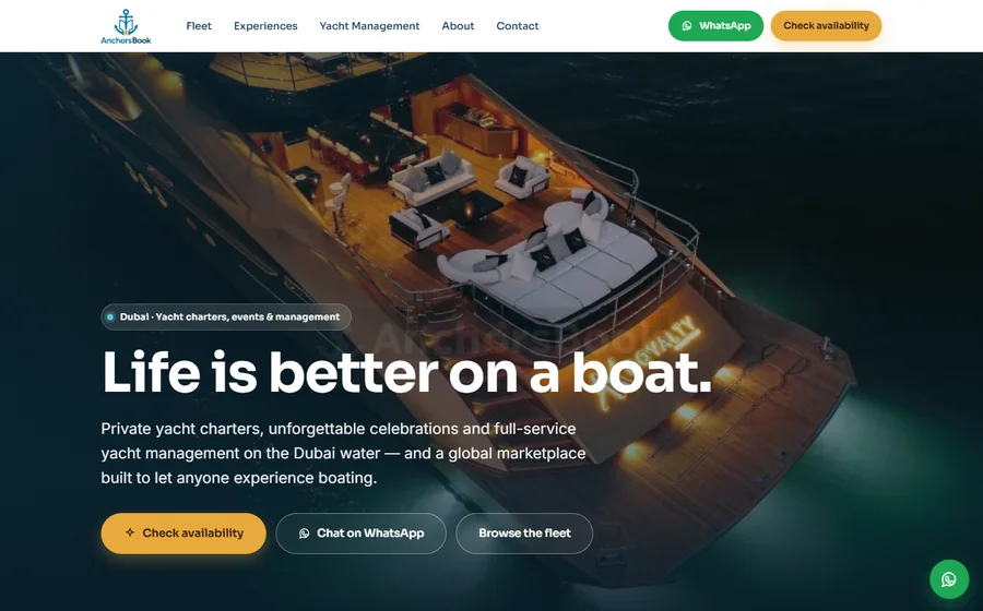 Anchorsbook Yacht Management Spc website preview