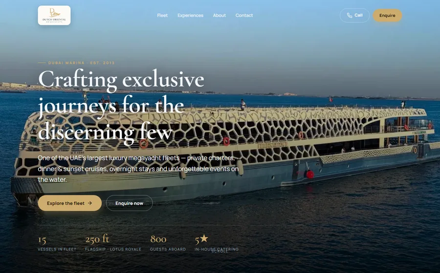 Dutch Oriental Megayachts website preview