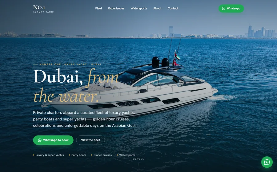 No 1 Luxury Yacht website preview