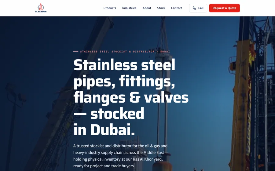 Al Sahrawi Oil Field Equipment website preview