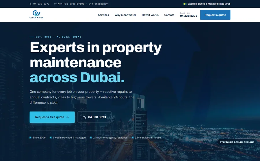 Clear Water Technical Services website preview