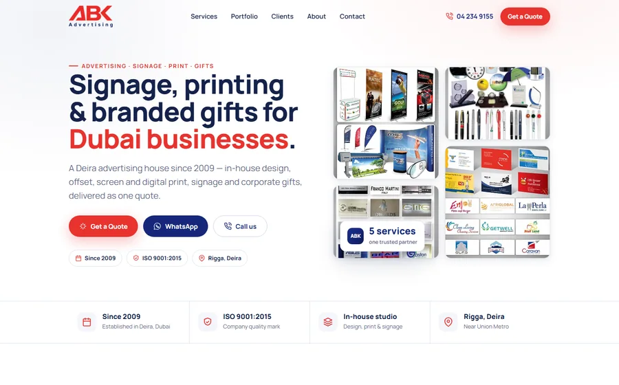 A B K Advertising Abdulla Bin Karam Advertising website preview