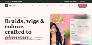 Afroglam Beauty Salon website preview