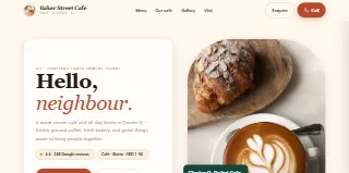 Baker Street Cafe website preview