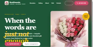Sentiments Ae Flower Shop website preview