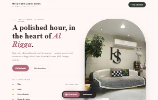Hollywood Ladies Salon Al Rigga Branch website preview