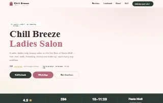 Chill Breeze Ladies Salon website preview