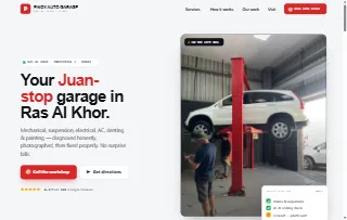 Pinoy Auto Garage website preview