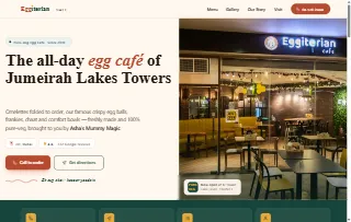 Eggiterian Cafe website preview