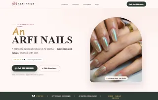 Arfi Nails website preview