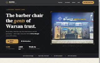 Bangz Gents Salon website preview