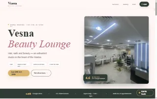 Vesna Beauty Lounge website preview
