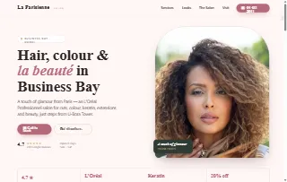 La Parisienne Beauty Salon LLC website preview