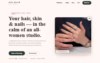 Jini Glam Ladies Salon LLC website preview