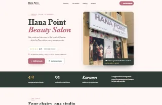 Hana Point Beauty Salon Karama website preview