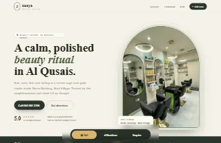 Zaaya Beauty Salon Qusais website preview