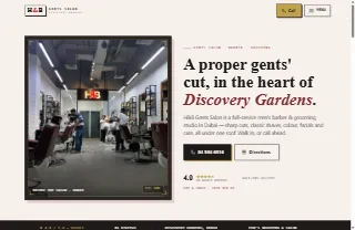 H And B Gents Salon website preview