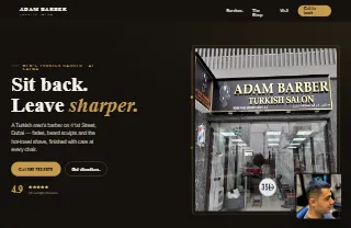 Adam Barber Turkish Salon website preview