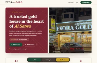 Evora Gold website preview