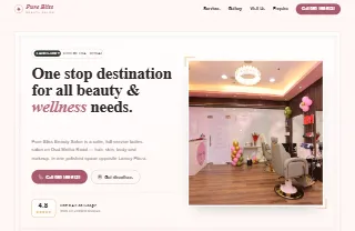 Pure Bliss Beauty Salon Oud Metha Branch website preview