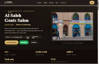 Al Saleh Gents Salon LLC website preview