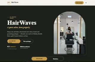 Hair Waves Gents Salon LLC website preview