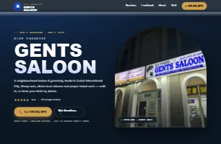 Blue Paradise Gents Saloon website preview