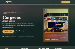 Gorgeous Beauty Saloon website preview