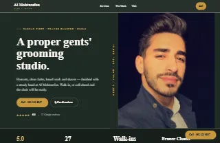 Al Mohtarefon Gents Salon website preview