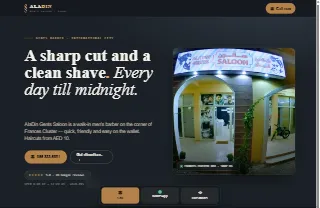 Aladin Gents Saloon website preview