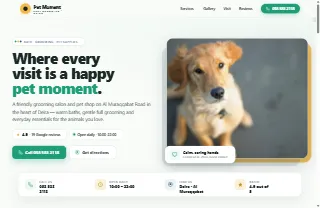 Pet Moment Pets Grooming website preview