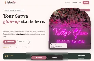 Kellys Glam Beauty Salon Satwa Branch website preview