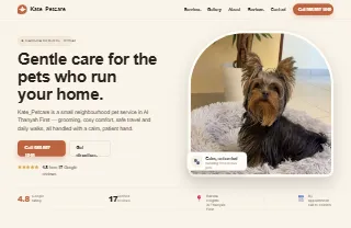 Kate Petcare website preview