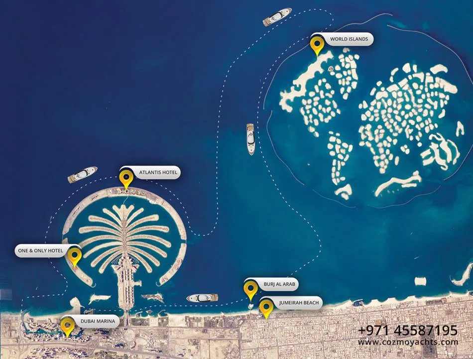 Dubai cruise route map