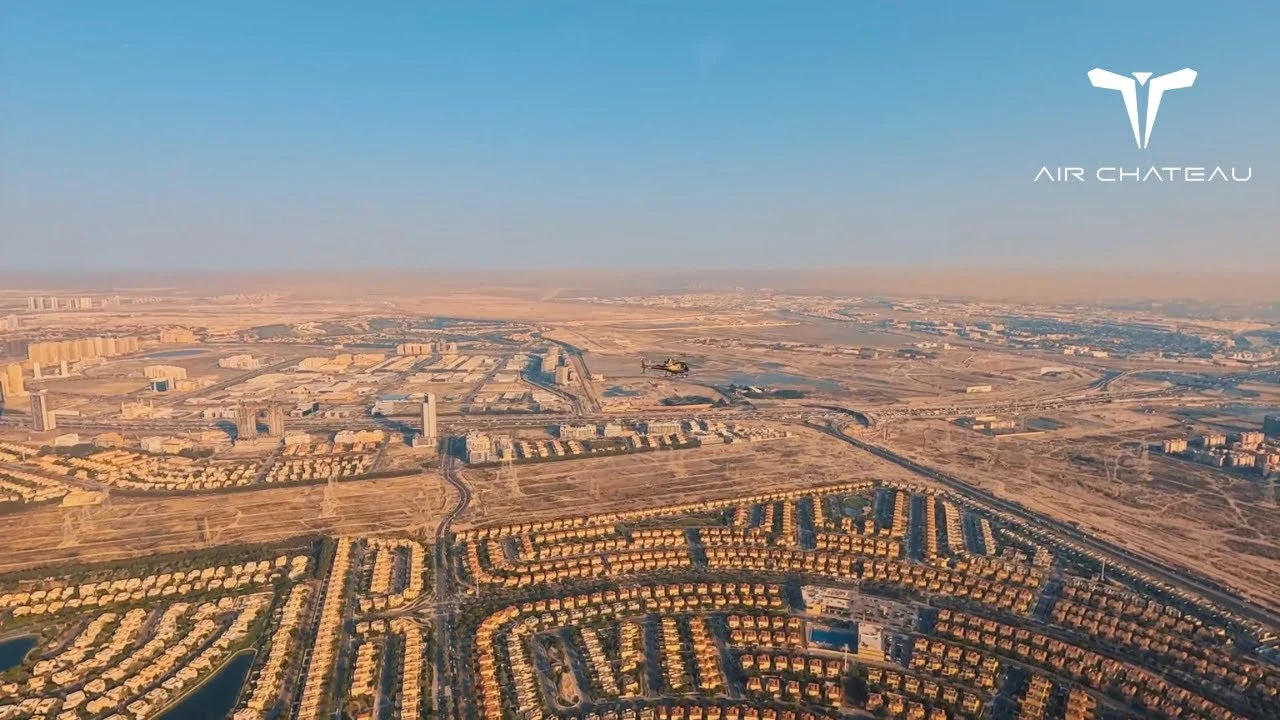 Heritage Desert Safari — aerial approach to the desert