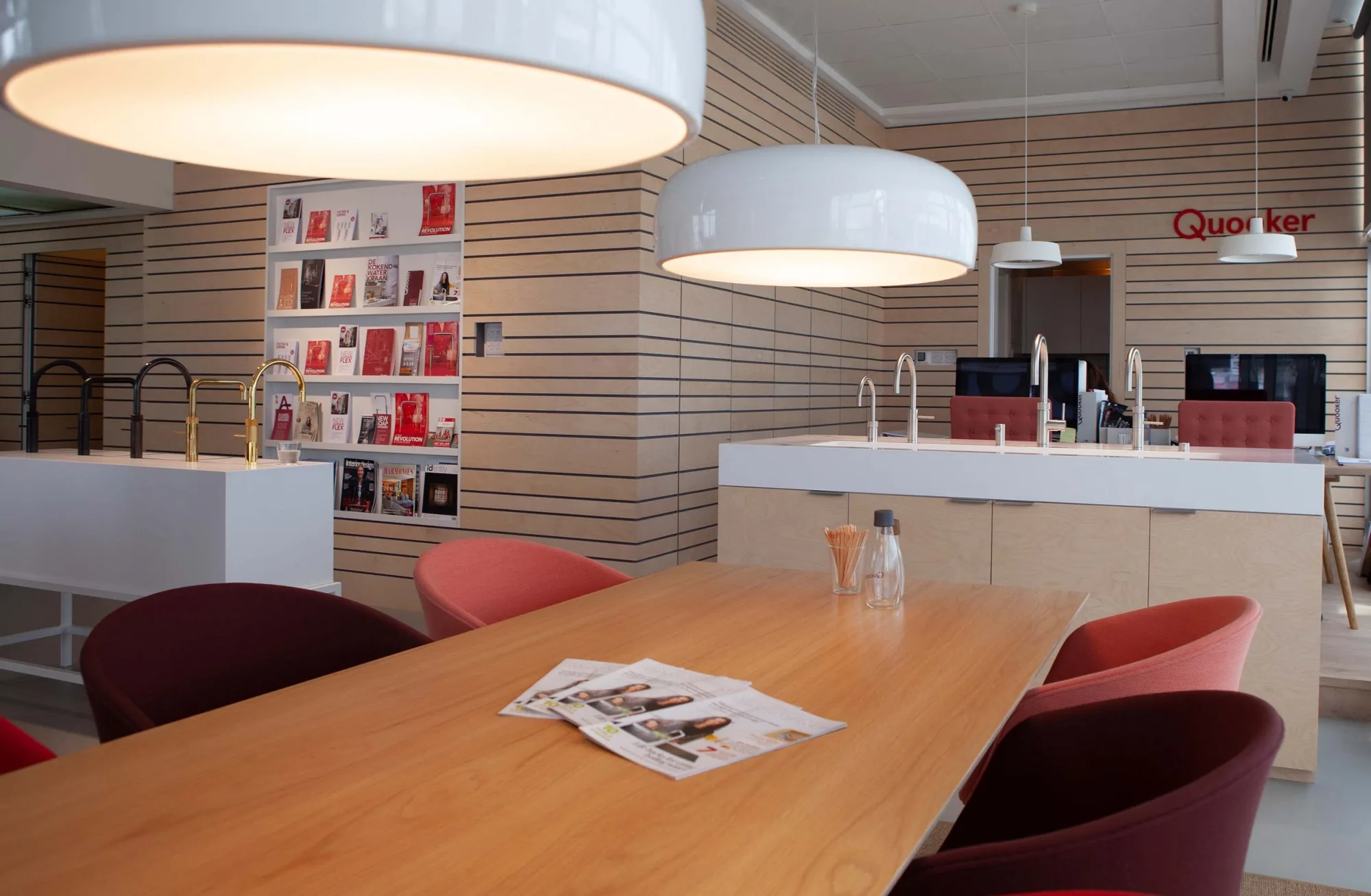 Quooker showroom timber-slat fit-out