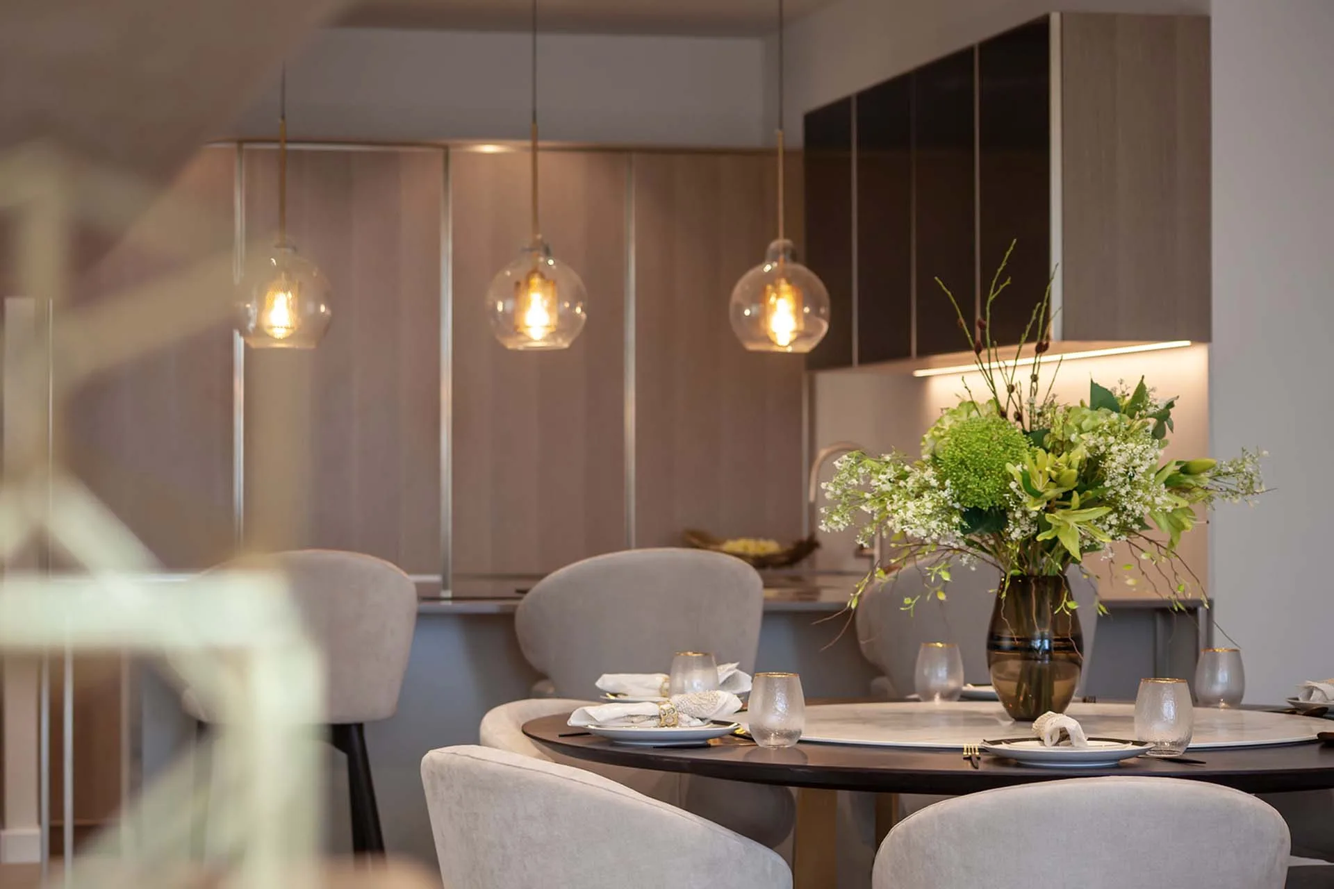 Kitchen detail with brass fittings