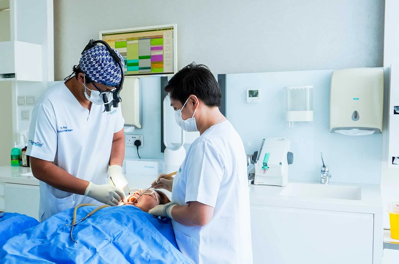 Treatment in progress at SameDay Dental