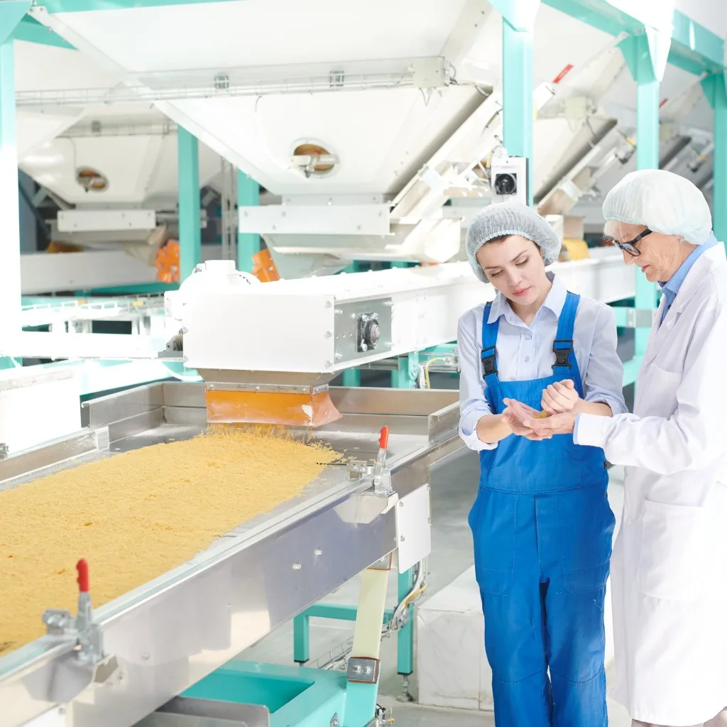 Quality inspection at a food processing line
